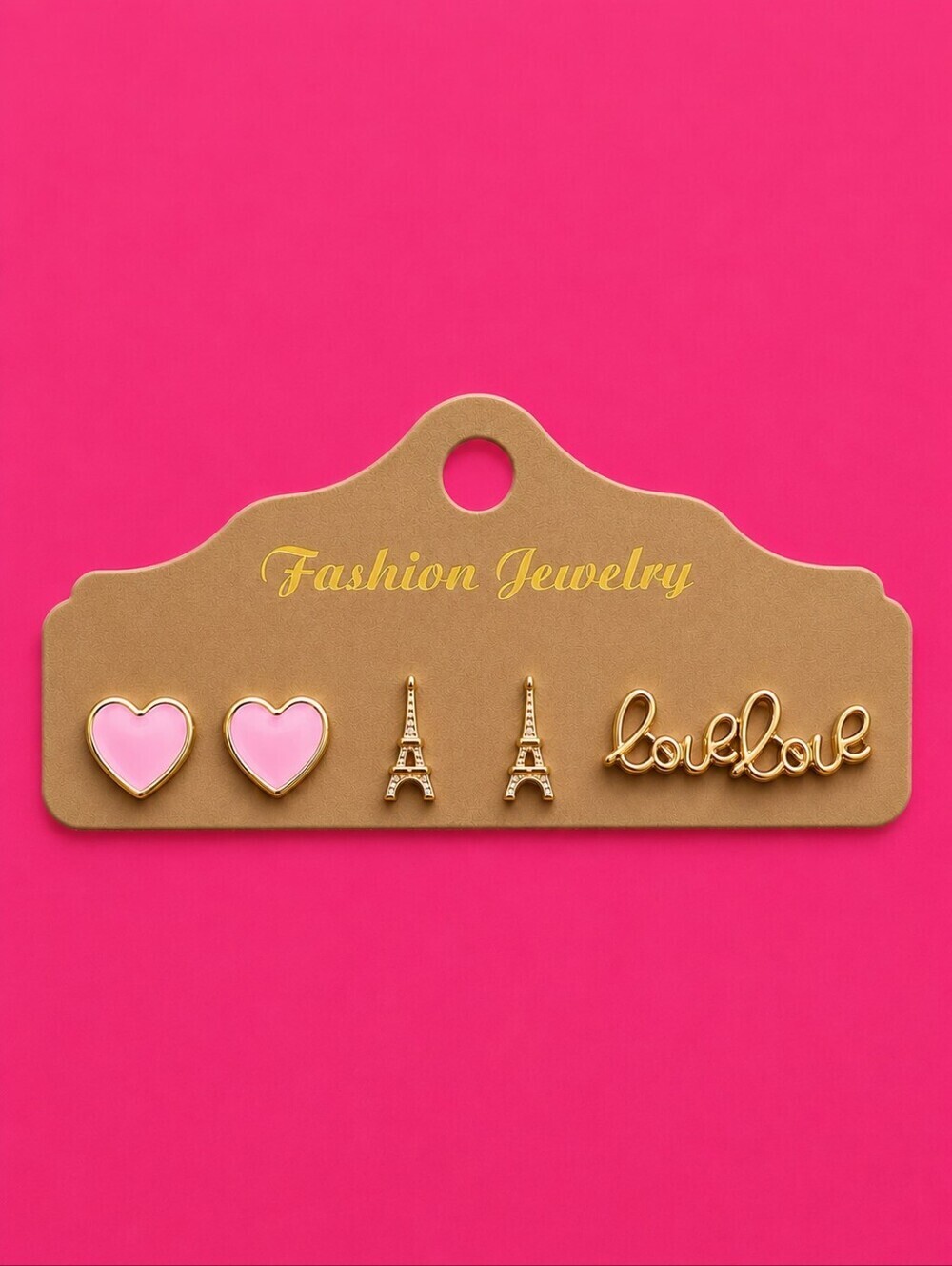 3/$30 Love Themed Post Stud Earrings Three Pair